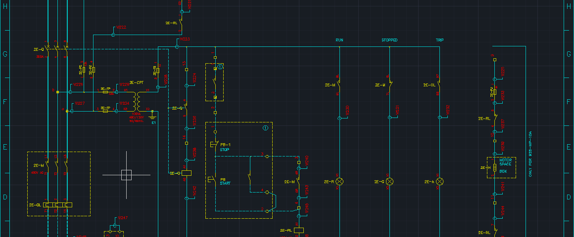 Electrical schematic produced with Elecdes CAD software